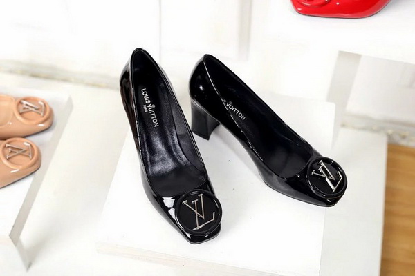 LV Shallow mouth Block heel Shoes Women--004
